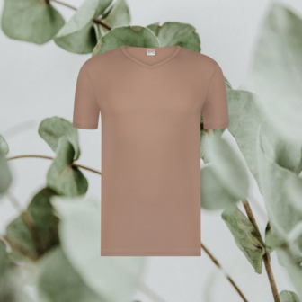 Heren T-shirt V-Neck Naturel Green Comfort