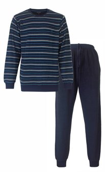 Paul Hopkins badstof heren pyjama &#039;Indigo Blue&#039;