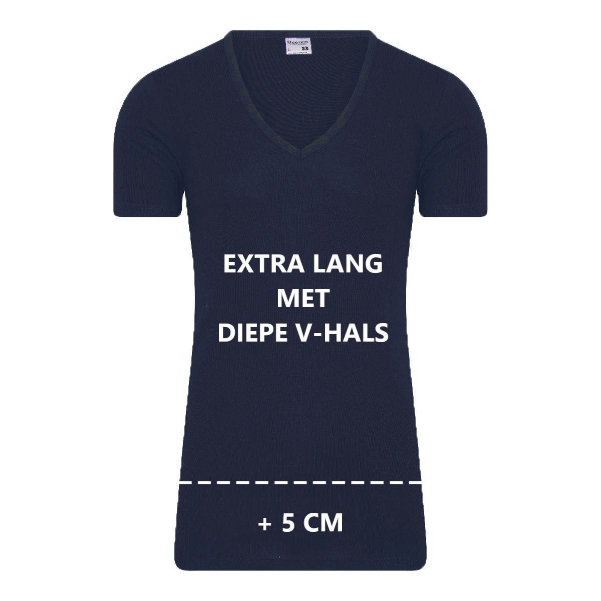 Extra lang heren T shirt met Diepe V hals M3000 Marine Beeren Ondergoed