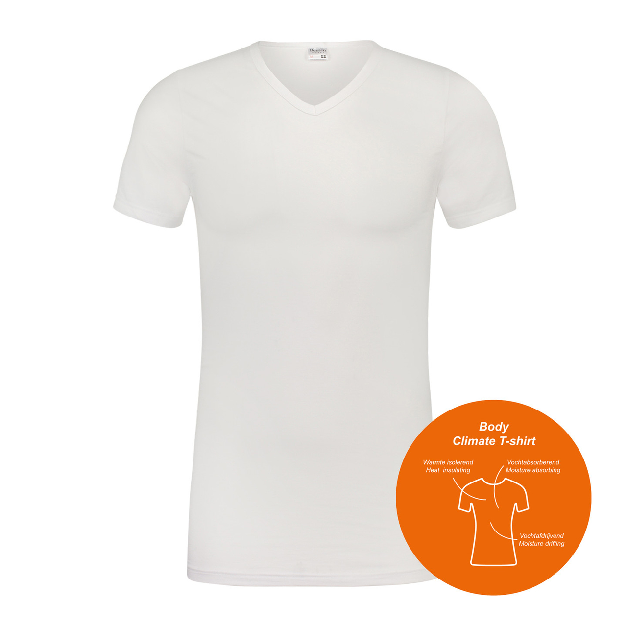 voorbeeld Beperking draaipunt Body Climate V-hals T-shirt Wit - Beeren Ondergoed