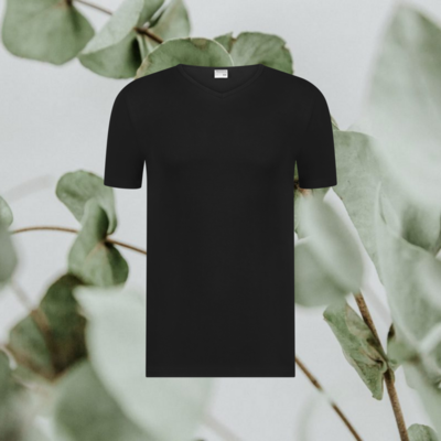 Heren T-shirt V-Neck zwart Green Comfort